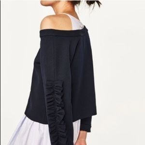 Zara Dresses - Zara Contrasting Mini Dress With Frilled Sweater Zara Dresses - Zara Contrasting Mini Dress With Frilled Sweater